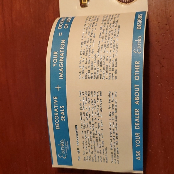 Vintage 1960's Thanksgiving Seals by Eureka - Picture 3 of 4
